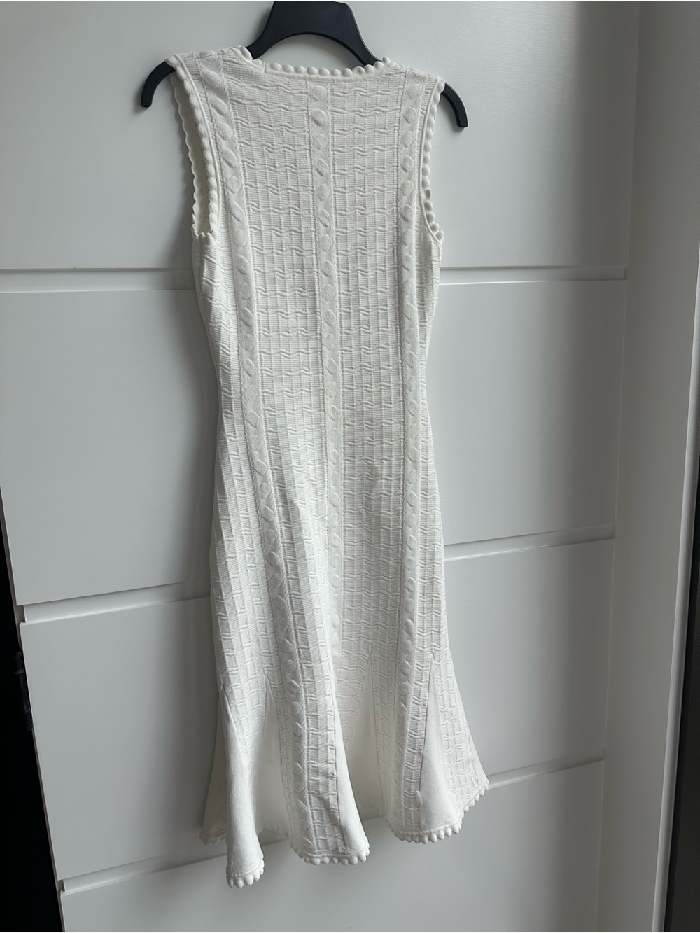 Diane Von Furstenberg Cream Textured Sleeveless Midi Dress - Picture 4 of 6